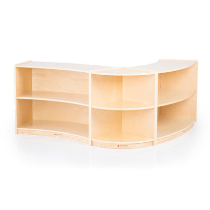 U42132 2-Shelf Right Curved Storage 24in Birch Plywood Group2