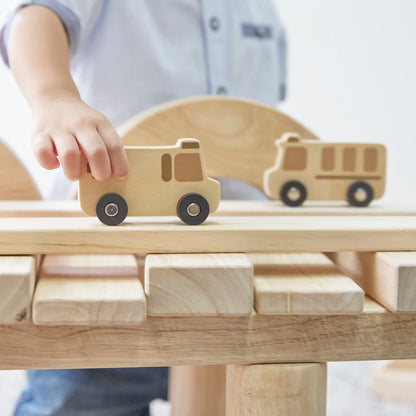 G6726 Mini Wooden Trucks Set of 10 School Bus
