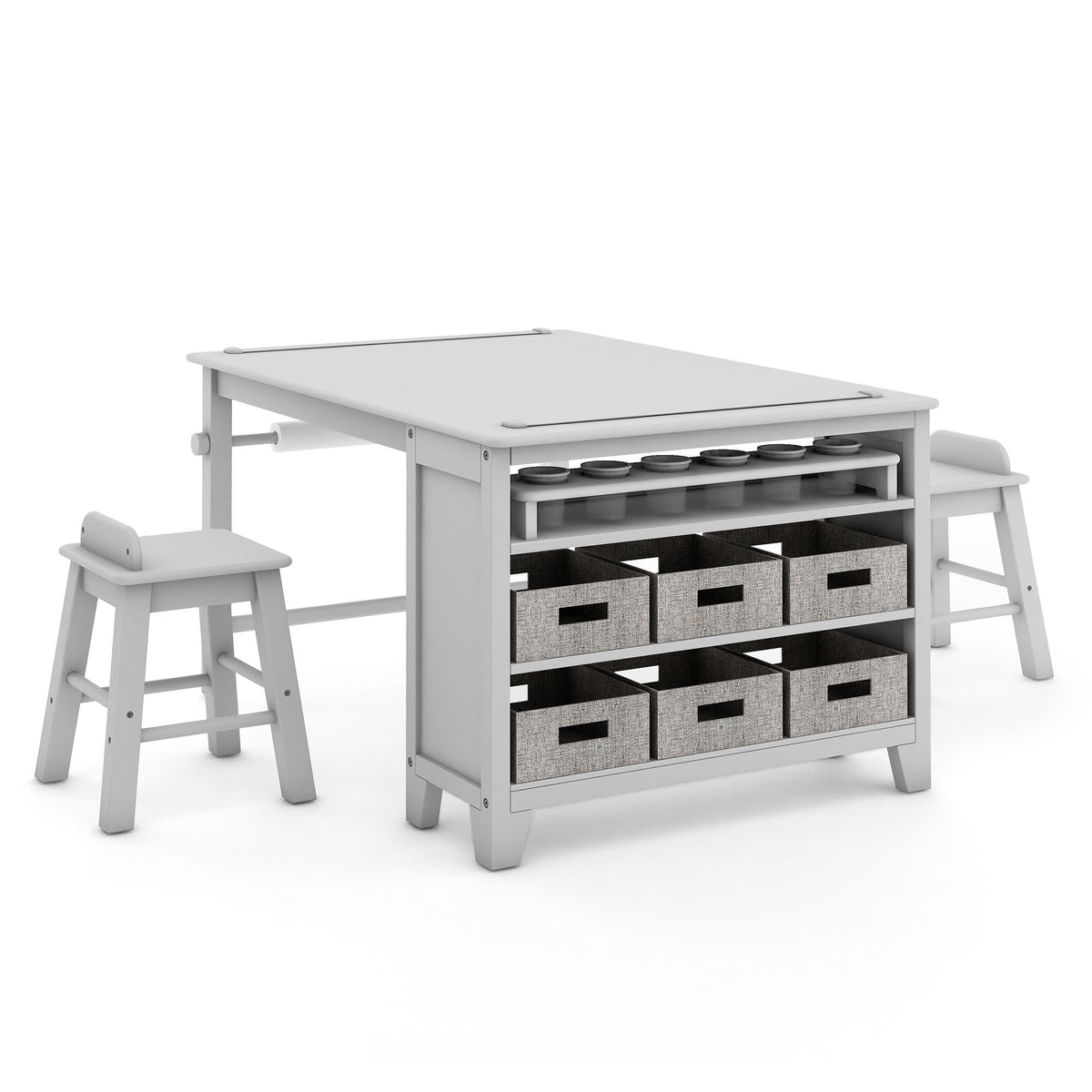 G76909 Martha Stewart Living and Learning Kids' Art Table and Stool Set Gray Main | Gray