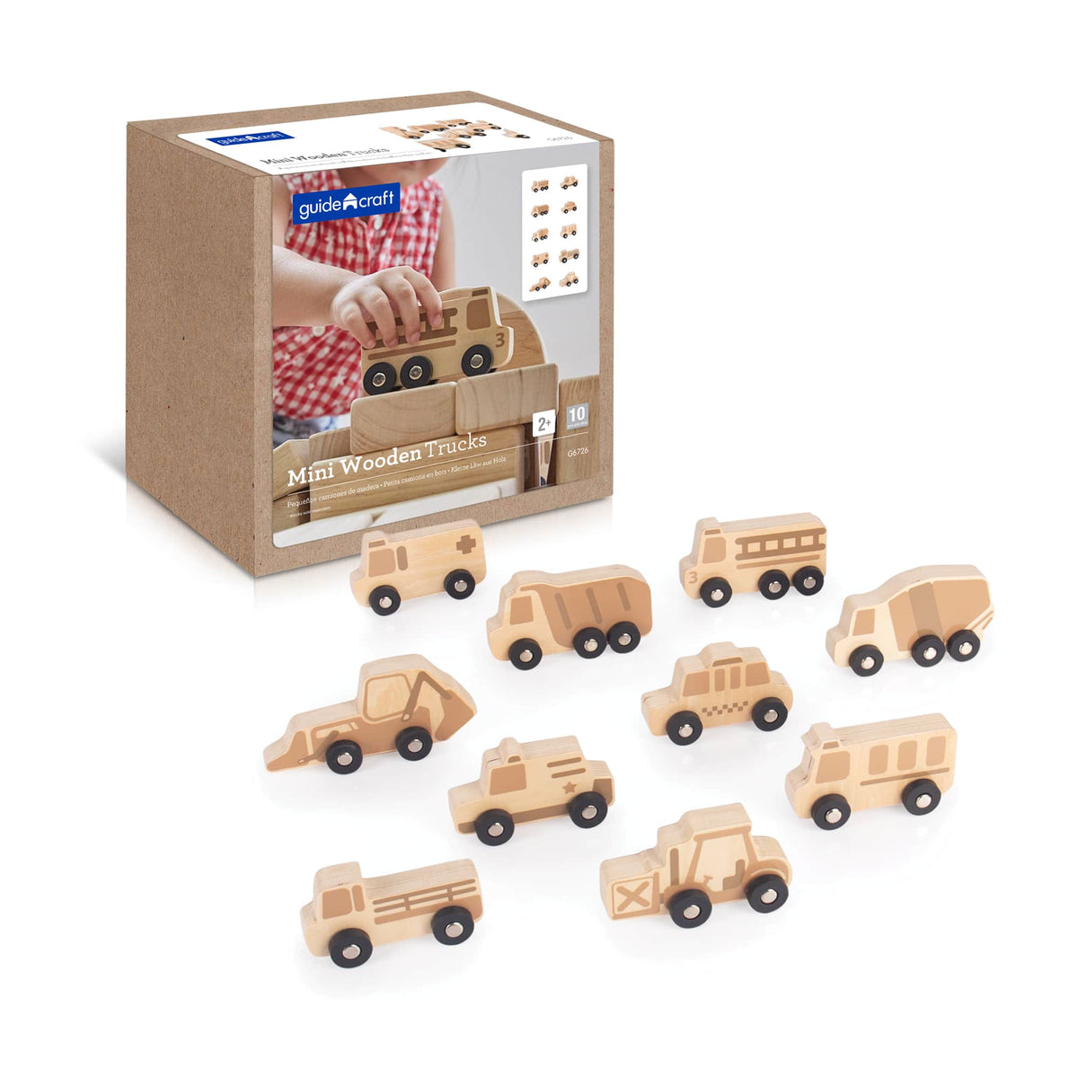 G6726 Mini Wooden Trucks Set of 10 Main