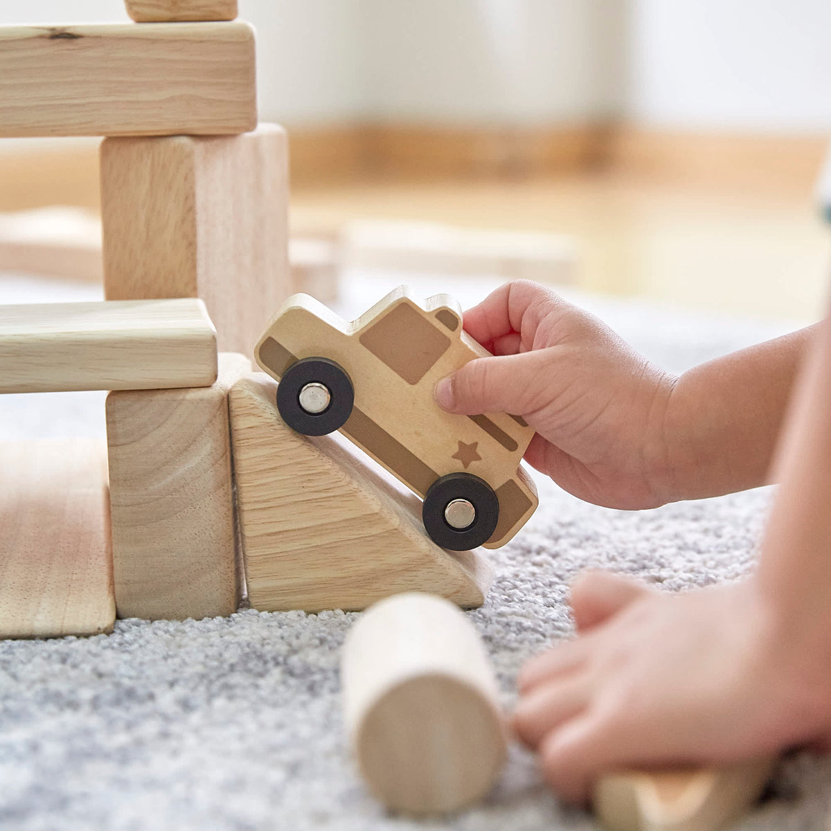 G6726 Mini Wooden Trucks Set of 10 Police Car