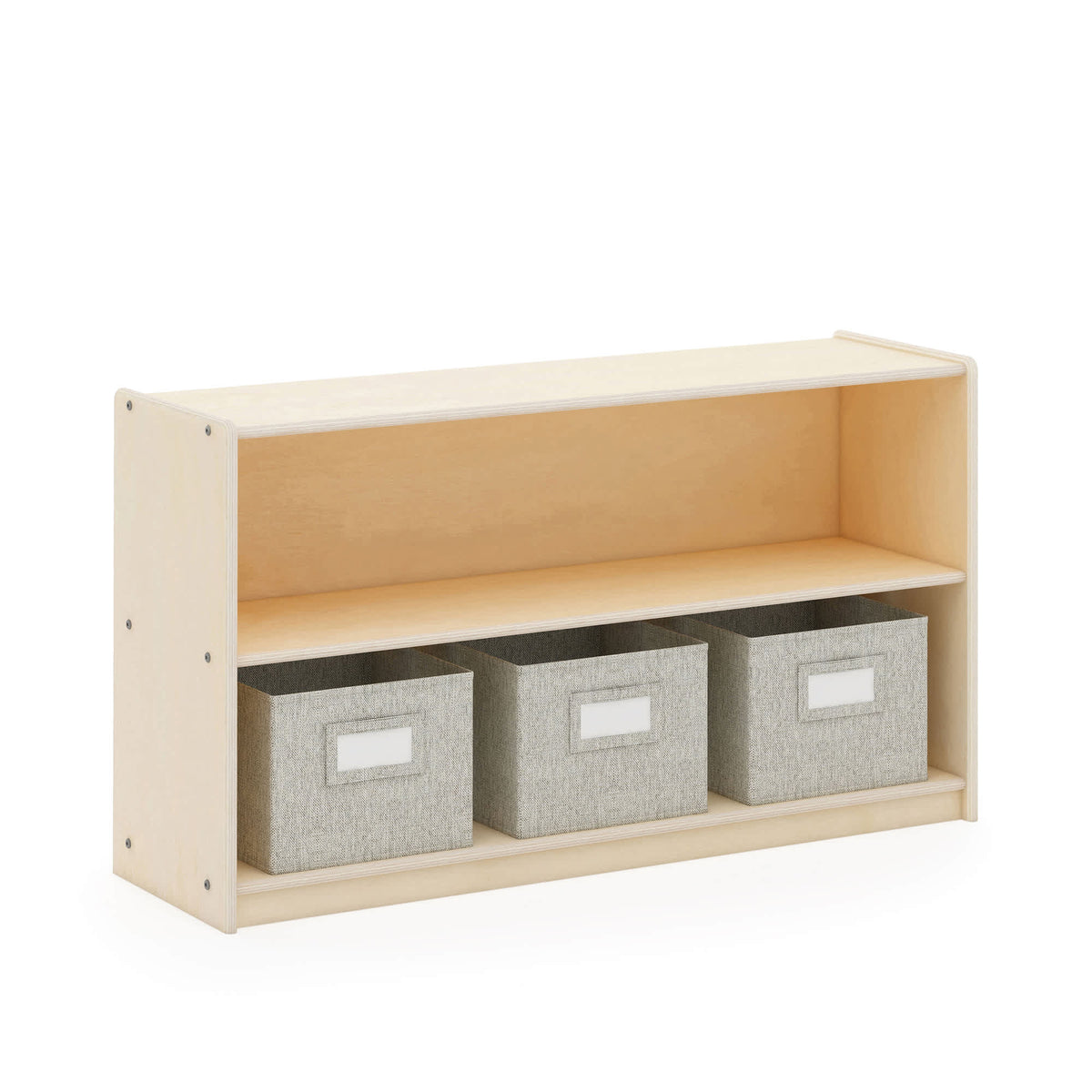 G80310 EdQ Essentials Two Shelf Open Storage 24in Natural Main-1 | Natural