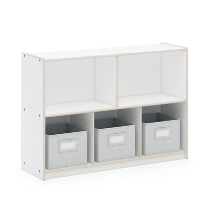 G80213 EdQ Essentials Two Shelf Compartment Storage 30in White Main-1 | White