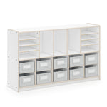 G80219 EdQ Essentials Shelves and 10 Bin Storage Unit White Main-1 | White