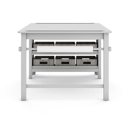 G76909 Martha Stewart Living and Learning Kids' Art Table and Stool Set Gray Side 2 | Gray