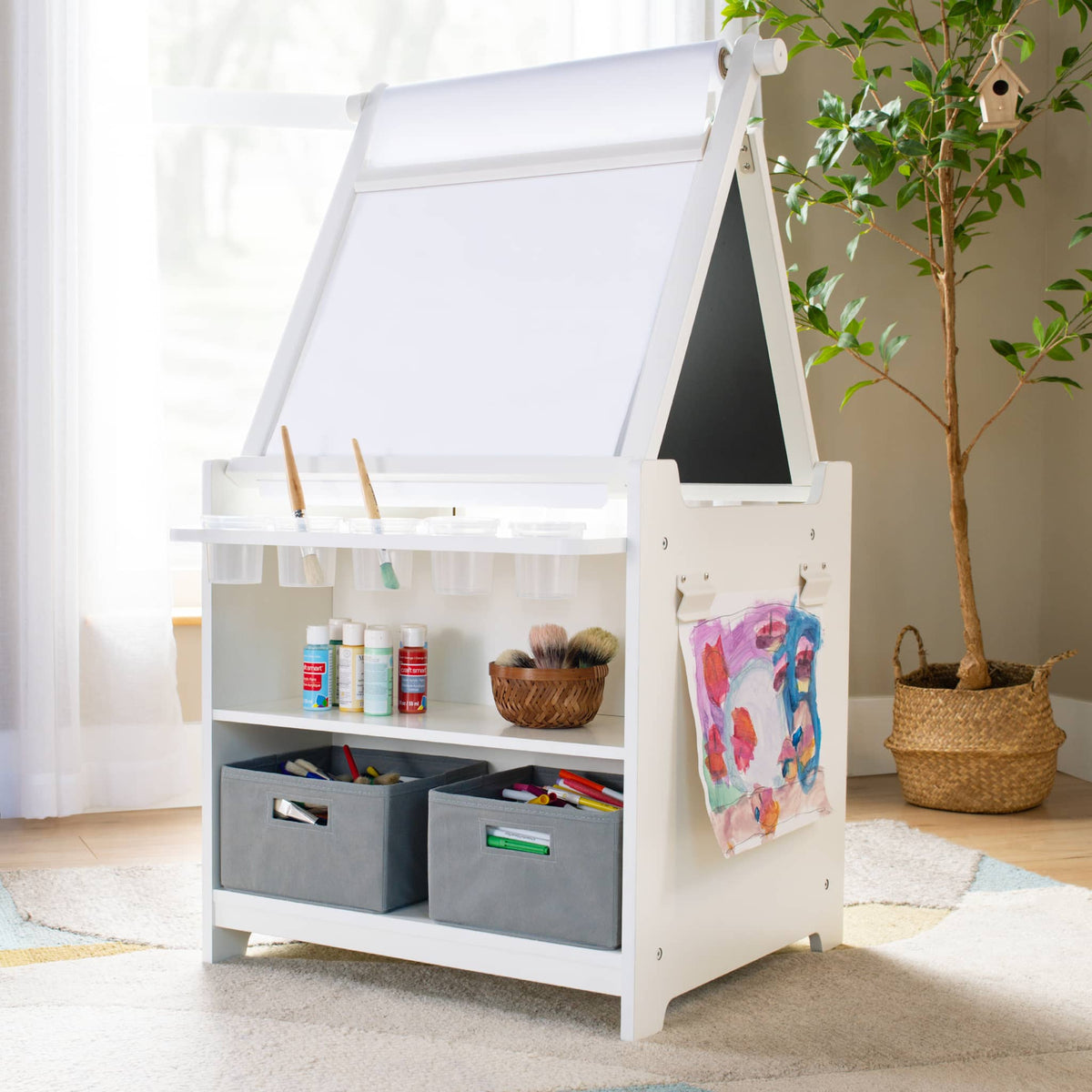 G51090 Desk to Easel Art Cart White Env 2941 | White