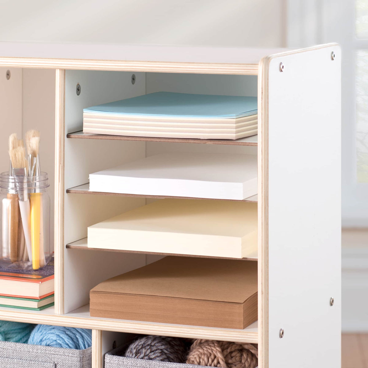 G80219 Shelves and 10 Bin Storage UnitWhite Detail 3 | White