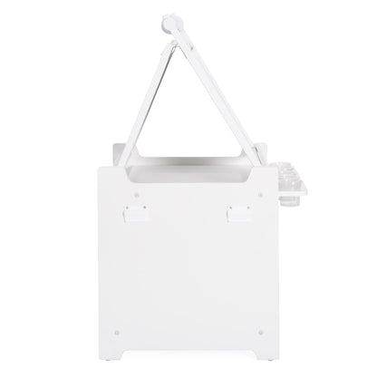 G51090 Desk to Easel Art Cart White Silo 2 Config 1 Side | White