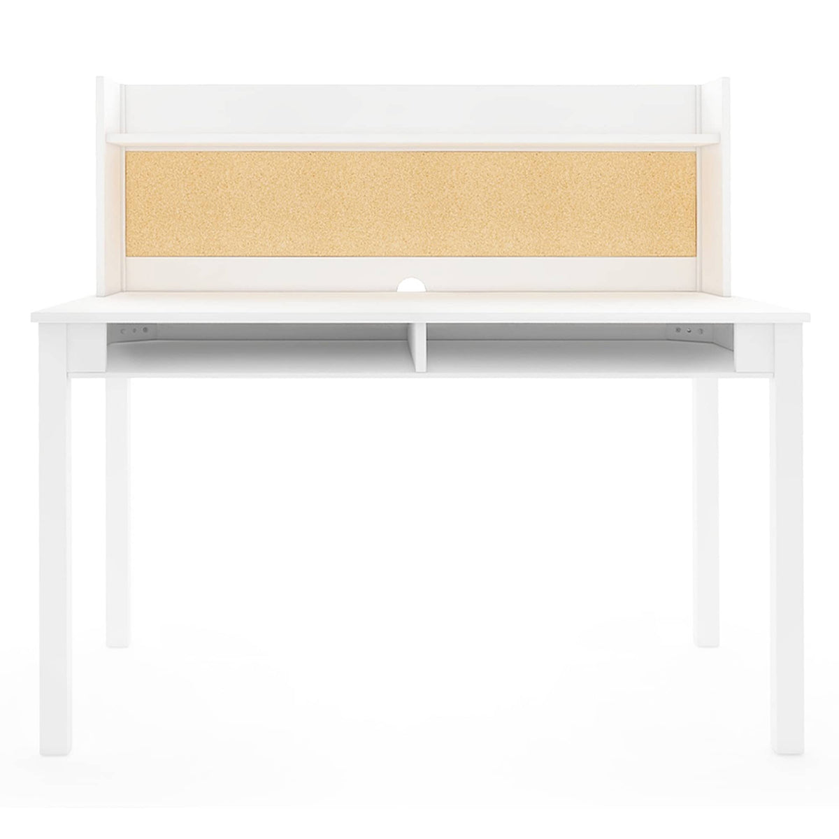G76808 Kids' Desk with Hutch and Chair White Front | Linen White