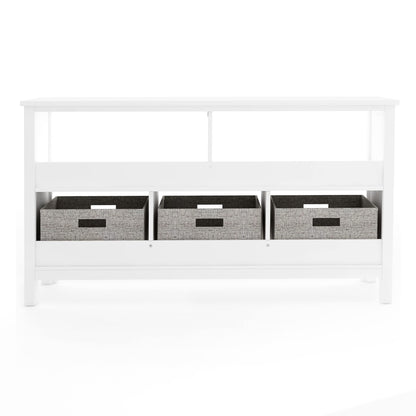 G76804 Martha Stewart Living and Learning Kids' Low Bookcase White Back | Linen White