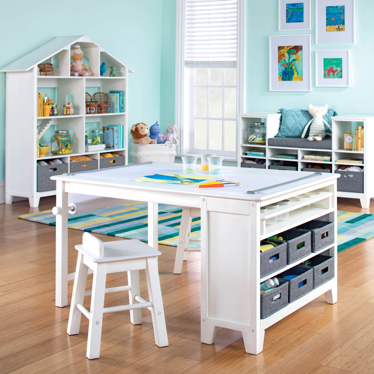 G76809 Art Table Environmental White | Linen White