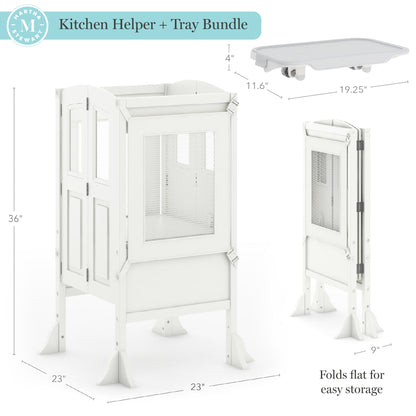 G97554-MS Kitchen Helper Tray Bundle White1 | Linen White